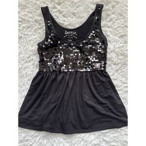 Decree Women’s Sz. S Black Sequin Tank Top. Pretty, Exc. Cond